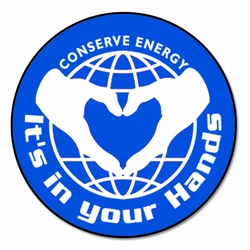 ed103 - Energy Conservation Vinyl Decal 2"inch Dia., Turn Me Off Decals‚ 1 Square Decals,Energy Conservation Stickers, Energy Stickers, Energy Savings Stickers, Butt-cut Energy Labels, Vinyl Energy Decals, Vinyl Energy Labels, Vinyl Energy Stickers