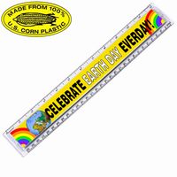 rh051-12 - Recycling Corn Plastic 12" Ruler, Recycling Incentive, Recycling Promotional Ideas, Recycling Promo Gifts, Recycling Gifts for Tradeshows, recycling ad specialties
