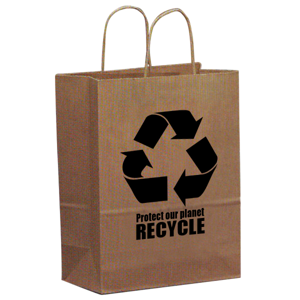 AI-rhbag031 - Recycling Brown Paper Shopping Bag 8 x 10