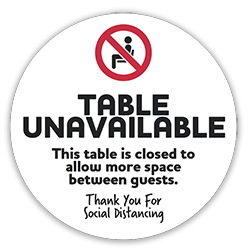 005-1-VPD - Social Distancing Table Decal