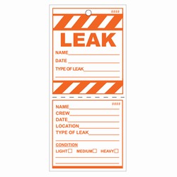 LT201 - Energy Conservation Leak Tags, Leak prevention, air leak prevention, water leak prevention, air and water waste, high pressure air savings, energy conservation for manufacturing facilities