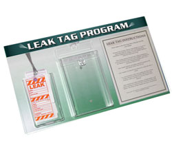 LTB101-02 - Energy Conservation Leak Tag Board, Leak prevention, air leak prevention, water leak prevention, air and water waste, high pressure air savings, energy conservation for manufacturing facilities