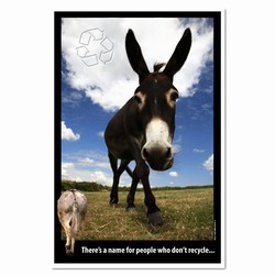 AI-PRG0011-DR1  Donkey Recycling Poster