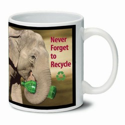 AI-PRG0011-ER5 Elephant Ceramic Mug 11oz., Recycling Incentive, Recycling Promotional Ideas, Recycling Promo Gifts, Recycling Gifts for Tradeshows, recycling ad specialties