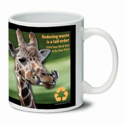 AI-PRG0011-GR5 Giraffe Ceramic Mug 11oz., Recycling Incentive, Recycling Promotional Ideas, Recycling Promo Gifts, Recycling Gifts for Tradeshows, recycling ad specialties