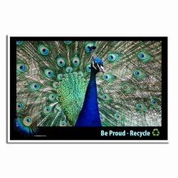 AI-PRG0011-PR1  Peacock Recycle Poster - custom poster, recycling sign
