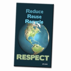 PRG002-02 - Reduce Reuse Recycle Respect Magnet, Energy Conservation Handouts, Energy Conservation Gift, Energy Conservation Incentive