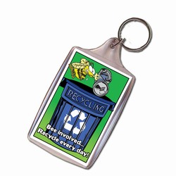 AI-PRG004-02 - Bee a Busy Recycler Keychain, Recycling Incentive, Recycling Promotional Ideas, Recycling Promo Gifts, Recycling Gifts for Tradeshows, recycling ad specialties