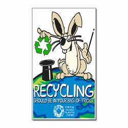 AI-PRG005-04 - Rabbit Recycling Magnet, Energy Conservation Handouts, Energy Conservation Gift, Energy Conservation Incentive
