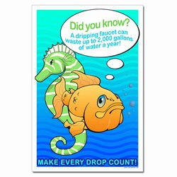 WP308 - Water Conservation Poster, Water quality poster, water conservation placard, water conservation sign, water quality sign, water conservation awareness