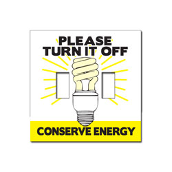ed112-03 Energy Conservation Double Lightswitch Decal