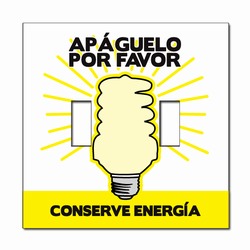 ed112-05 Energy Conservation Double Lightswitch Decal