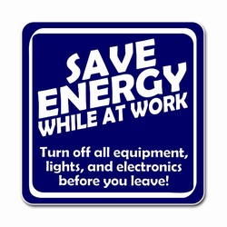 ed098 - Energy Conservation 2.5" Square Decal, Turn Me Off Decals‚ 1 Square Decals,Energy Conservation Stickers, Energy Stickers, Energy Savings Stickers, Butt-cut Energy Labels, Vinyl Energy Decals, Vinyl Energy Labels, Vinyl Energy Stickers