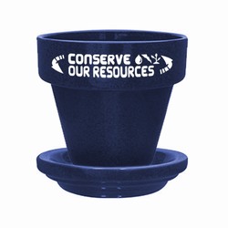 eh040-03 - Energy 5-1/2" Flower Pot With Saucer, Energy Conservation Handouts, Energy Conservation Gift, Energy Conservation Incentive