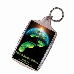 prg001-16 - Reduce Your Carbon Footprint Keychain, Recycling Incentive, Recycling Promotional Ideas, Recycling Promo Gifts, Recycling Gifts for Tradeshows, recycling ad specialties