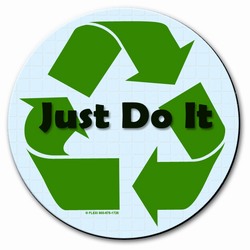 AI-prg003-03 - Just Do It 8" MOUSEPAD, Recycling Incentive, Recycling Promotional Ideas, Recycling Promo Gifts, Recycling Gifts for Tradeshows, recycling ad specialties