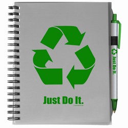AI-prg003-04 - Just Do It 5"x7" Notebook with PEN, Recycling Incentive, Recycling Promotional Ideas, Recycling Promo Gifts, Recycling Gifts for Tradeshows, recycling ad specialties