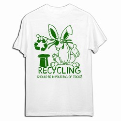 AI-prg005-03 - Rabbit Recycling T-shirt, Recycling Incentive, Recycling Promotional Ideas, Recycling Promo Gifts, Recycling Gifts for Tradeshows, recycling ad specialties