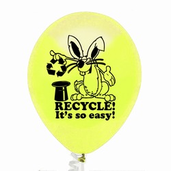 AI-prg005-05 - Rabbit Recycling 9" Balloon, Recycling Incentive, Recycling Promotional Ideas, Recycling Promo Gifts, Recycling Gifts for Tradeshows, recycling ad specialties