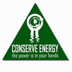AI-prg007-02 - Power Is In Your Hands Energy Decal 2" Triangle, 1 Square Decals,Energy Conservation Stickers, Energy Stickers, Energy Savings Stickers, Butt-cut Energy Labels, Vinyl Energy Decals, Vinyl Energy Labels, Vinyl Energy Stickers