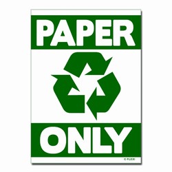 rd031-01 - Recycling Decal, 5" x 7" PAPER ONLY, Butt-cut Recycling Labels, Vinyl Recycling Decals, Vinyl Recycling Labels, Vinyl Recycling Stickers