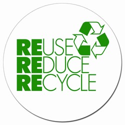 rd03 - Recycling Decal 5" CLEAR, Recycling Stickers, Butt-cut Recycling Labels, Vinyl Recycling Decals, Vinyl Recycling Labels, Vinyl Recycling Stickers