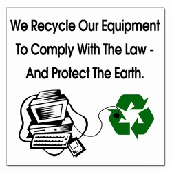 rd018 - Recycling Decal, 11" x 11" , Butt-cut Recycling Labels, Vinyl Recycling Decals, Vinyl Recycling Labels, Vinyl Recycling Stickers