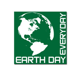 AI-rdoth140 - 1 Color Earth Day Every Day 3" Vinyl Decal, Recycling Stickers, Butt-cut Recycling Labels, Vinyl Recycling Decals, Vinyl Recycling Labels, Vinyl Recycling Stickers