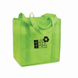 AI-rhbag028-1 - Recycling Polypropylene Grocery Tote - Recycling Brown Paper Shopping Bag 8" x 10", Recycling Incentive, Recycling Promotional Ideas, Recycling Promo Gifts, Recycling Gifts for Tradeshows, recycling ad specialties