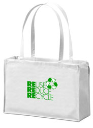 AI-rhbag070-02 Reduce Reuse Recycle Tote Bag, 20X16, Recycling Incentive, Recycling Promotional Ideas, Recycling Promo Gifts, Recycling Gifts for Tradeshows, recycling ad specialties