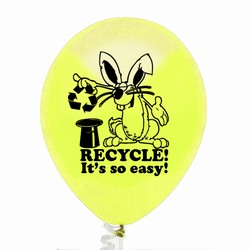 rh055-02 - Recycling 9" Latex Balloon, Recycling Incentive, Recycling Promotional Ideas, Recycling Promo Gifts, Recycling Gifts for Tradeshows, recycling ad specialties
