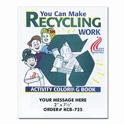 rh030-03 - Recycling Coloring Book 8.5" x 11", Recycling Incentive, Recycling Promotional Ideas, Recycling Promo Gifts, Recycling Gifts for Tradeshows, recycling ad specialties