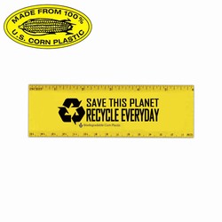rh036-04 - Recycling Biodegradable 6" Ruler, Recycling Incentive, Recycling Promotional Ideas, Recycling Promo Gifts, Recycling Gifts for Tradeshows, recycling ad specialties