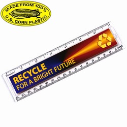 rh051-13 - Recycling Corn Plastic 7" Ruler, Recycling Incentive, Recycling Promotional Ideas, Recycling Promo Gifts, Recycling Gifts for Tradeshows, recycling ad specialties