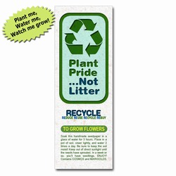 rh058-01 - Recycling 'Plant-A-Seed' Bookmark, Recycling Incentive, Recycling Promotional Ideas, Recycling Promo Gifts, Recycling Gifts for Tradeshows, recycling ad specialties