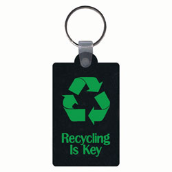 AI-rhkey081-01 - Recycling is Key Recycled Tire Key Ring, Recycling Incentive, Recycling Promotional Ideas, Recycling Promo Gifts, Recycling Gifts for Tradeshows, recycling ad specialties