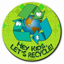 rh002 - Recycling Handout 8" round MOUSEPAD, Recycling Incentive, Recycling Promotional Ideas, Recycling Promo Gifts, Recycling Gifts for Tradeshows, recycling ad specialties