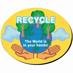 rh002-02 - Recycling Oval Fabric MOUSEPAD 7.5"X9.5", Recycling Incentive, Recycling Promotional Ideas, Recycling Promo Gifts, Recycling Gifts for Tradeshows, recycling ad specialties