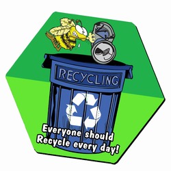 rh002-06 - Recycling 8" Hexagon Fabric MOUSEPAD, Recycling Incentive, Recycling Promotional Ideas, Recycling Promo Gifts, Recycling Gifts for Tradeshows, recycling ad specialties