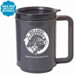 rh015-04 - Recycling 14oz Mug w/Drink Thru Lid, Recycling Incentive, Recycling Promotional Ideas, Recycling Promo Gifts, Recycling Gifts for Tradeshows, recycling ad specialties