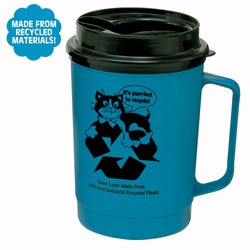 rh015-05 - Recycling 22oz Mug w/Drink Thru Lid, Recycling Incentive, Recycling Promotional Ideas, Recycling Promo Gifts, Recycling Gifts for Tradeshows, recycling ad specialties