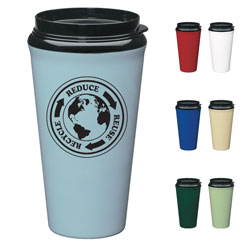 AI-rhmug028-04 Reduce Reuse Recycle Biodegradable Travel Mug, Recycling Incentive, Recycling Promotional Ideas, Recycling Promo Gifts, Recycling Gifts for Tradeshows, recycling ad specialties