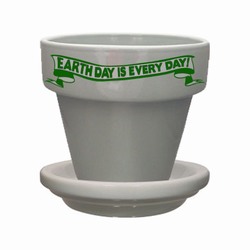 rh003-03 - Recycling 5-1/2" Flower Pot With Saucer, Recycling Incentive, Recycling Promotional Ideas, Recycling Promo Gifts, Recycling Gifts for Tradeshows, recycling ad specialties
