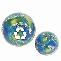rh039 - Recycling Handout Super Bounce Earth Ball 2 1/8", Recycling Incentive, Recycling Promotional Ideas, Recycling Promo Gifts, Recycling Gifts for Tradeshows, recycling ad specialties