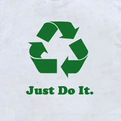 AI-prg003-05 - Just Do It Recycling T-shirt, Recycling Incentive, Recycling Promotional Ideas, Recycling Promo Gifts, Recycling Gifts for Tradeshows, recycling ad specialties