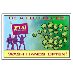 AI-sp424 - Flu Prevention Safety Poster, Flu Poster, Swine Flu Poster, Flu Bug