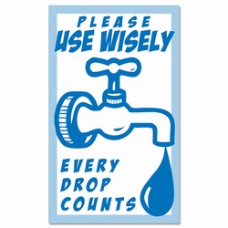 wd003 - Water Conservation 3"x5" Decal, Water Conservation Handouts, Energy Conservation Gift, Energy Conservation Incentive