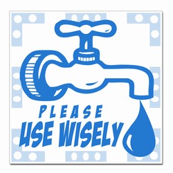 wd004 - Water Conservation 2" Square Decal, Water Conservation Handouts, Energy Conservation Gift, Energy Conservation Incentive