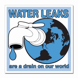 wd005 - Water Conservation 3" Square Decal, Water Conservation Handouts, Energy Conservation Gift, Energy Conservation Incentive