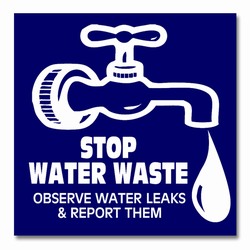wd007 - Water Conservation 3" Square Decal, Water Conservation Handouts, Energy Conservation Gift, Energy Conservation Incentive